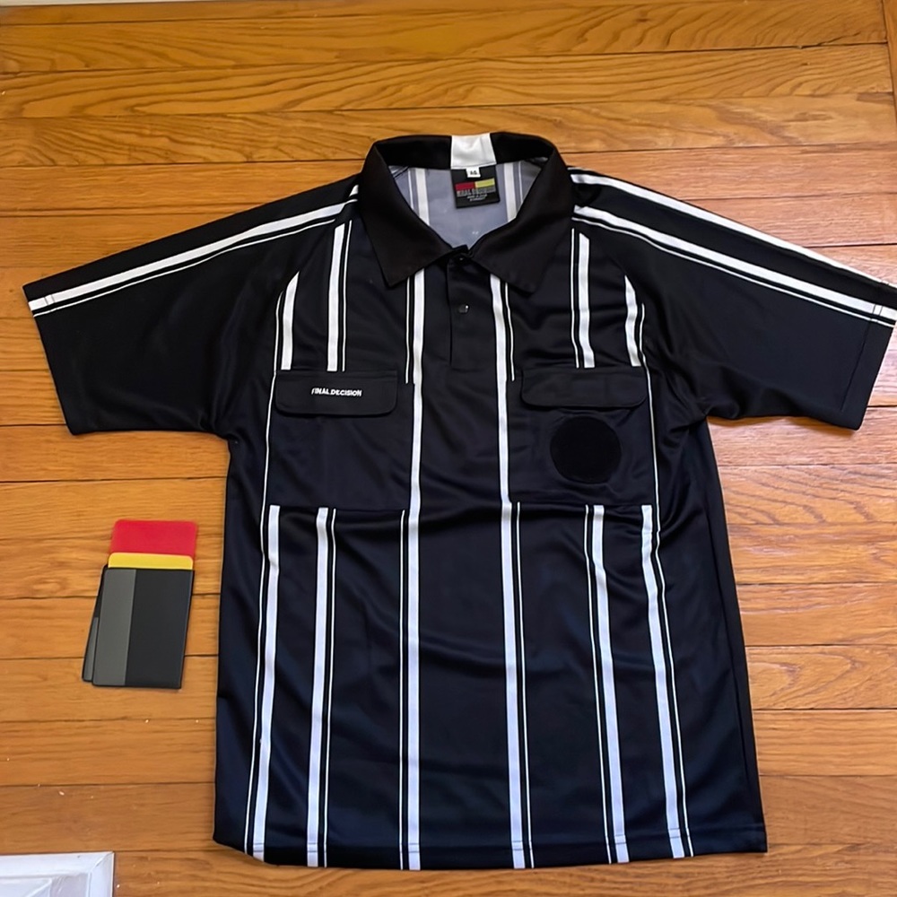 Soccer Referee Shirt w/penalty cards size small